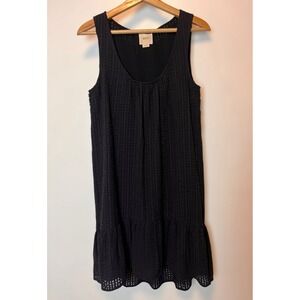 Anthropologie Maeve Melanie Shift Dress Black Textured Women's Small Boho